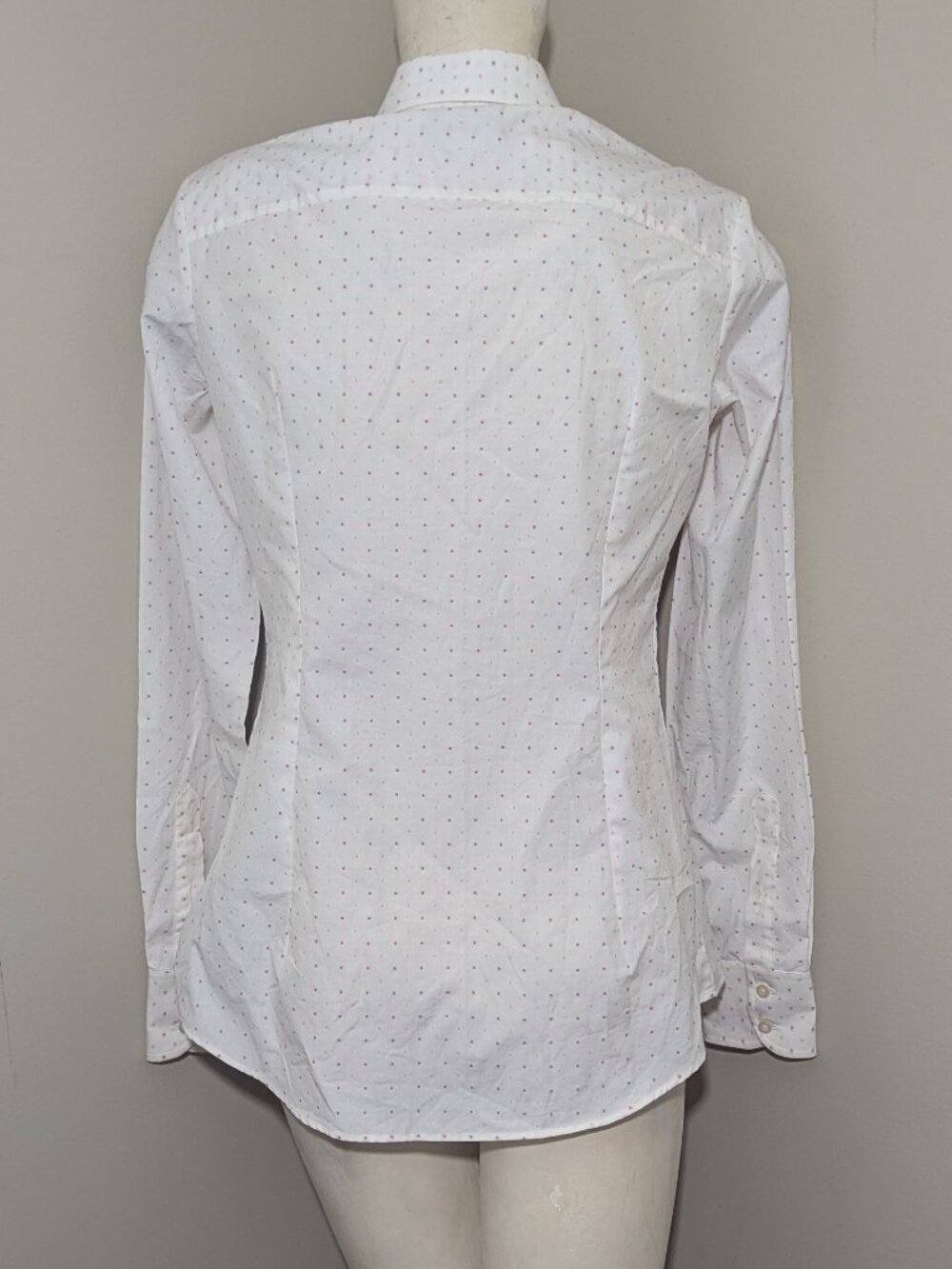 ​Harry Rosen Sartoria Women’s Tailored Blouse White Pink Size M - Picture 5 of 7